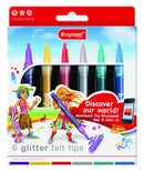 Boîte 6 feutres Glitter Bruynzeel assortis