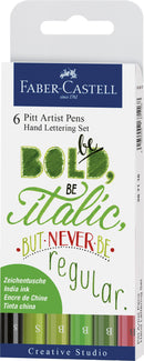 Pochette de 6 Feutres Pitt Handlettering Vert