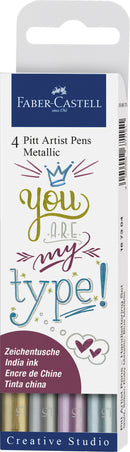 Pochette de 6 Feutres Pitt Handlettering Métallisé