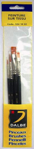 Pochette 4 pinceaux peinture sur tissus