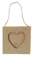 Papier maché déco Mini Cadre cœur 8 x 8 cm