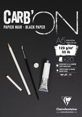 Bloc carbon encollé & spiralé 20 feuilles 120g
