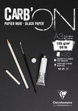 Bloc carbon encollé & spiralé 20 feuilles 120g