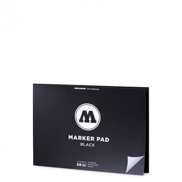 Bloc Marker Pad Noir - 30 feuilles détachables, 140g/m²