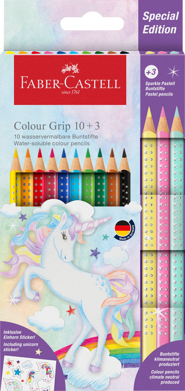 Crayons Colour Grip Licorne étui de 10+3